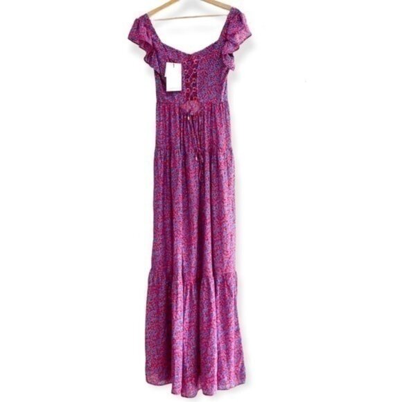 Sabina Musayev x REVOLVE Truly Metallic Maxi Dress pink blue silver NWT - Picture 1 of 6